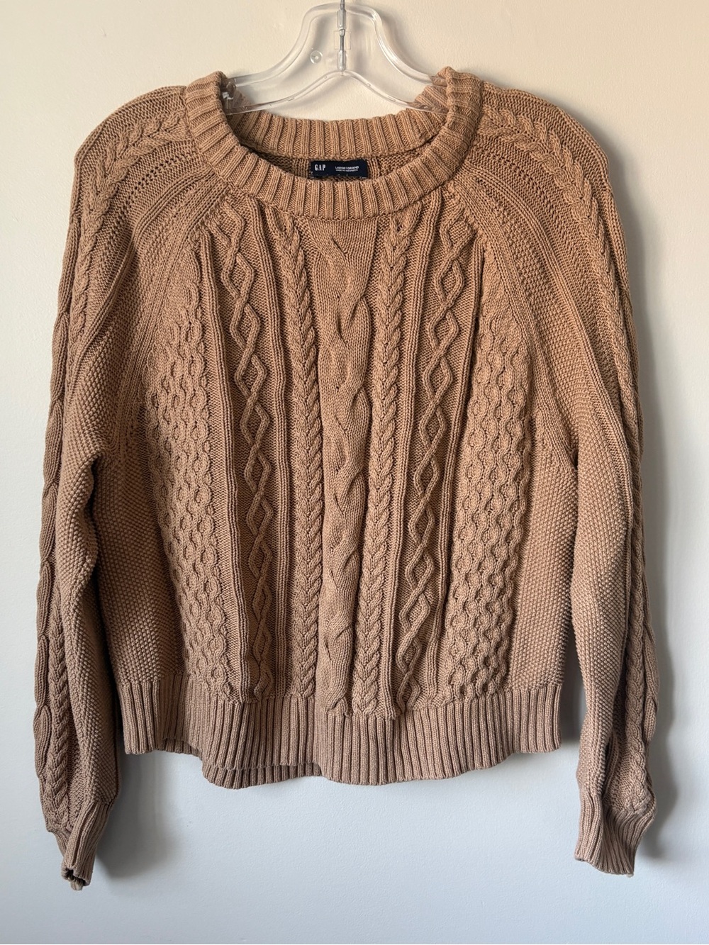 GAP Chunky Cotton Mixed Cable Knit Crewneck Sweater Large L